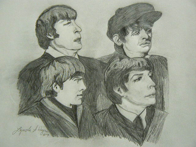 640x480 Beatles Drawings Pencil