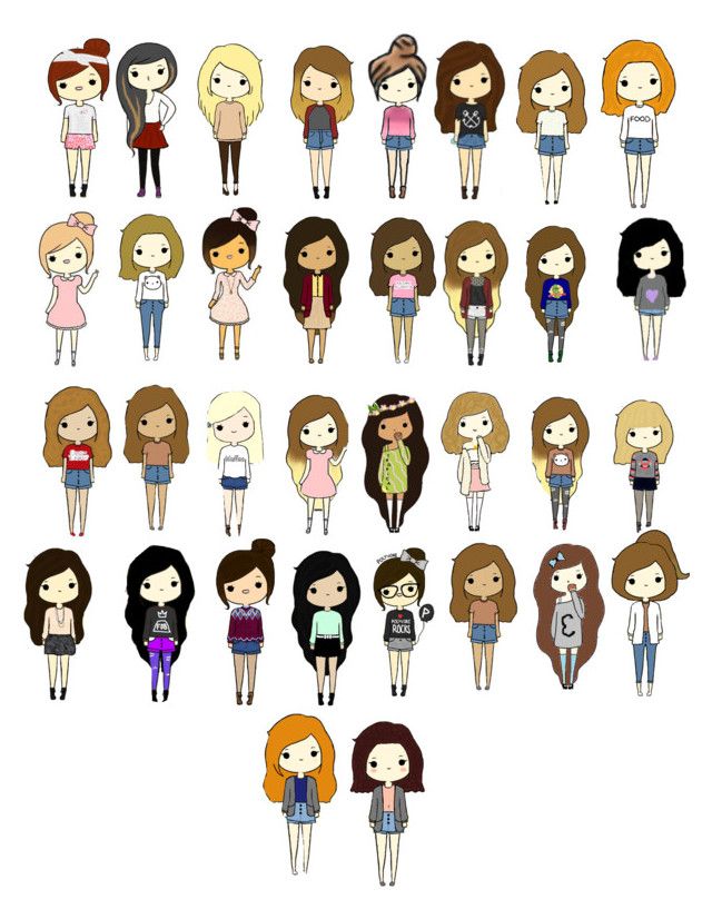 640x817 Cute Cartoon People! By Tumblinggirl Liked On Polyvore