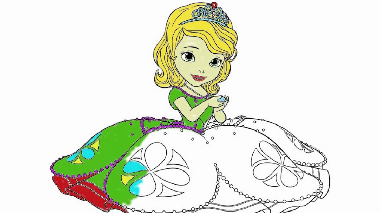 1280x720 Coloring Pages For Girls Drawing Beautiful Princess Girl In Dress