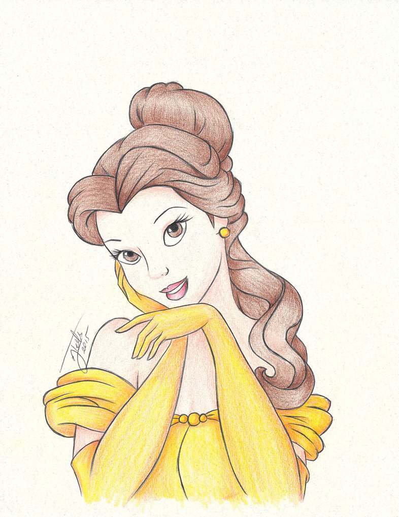 786x1017 Belle Beauty And The Beast Drawing By Aletscalsone
