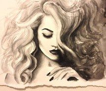 215x185 Inspiring Image Nails, Hair, Drawing, Dark, Eyes, Beauty, Lipstick