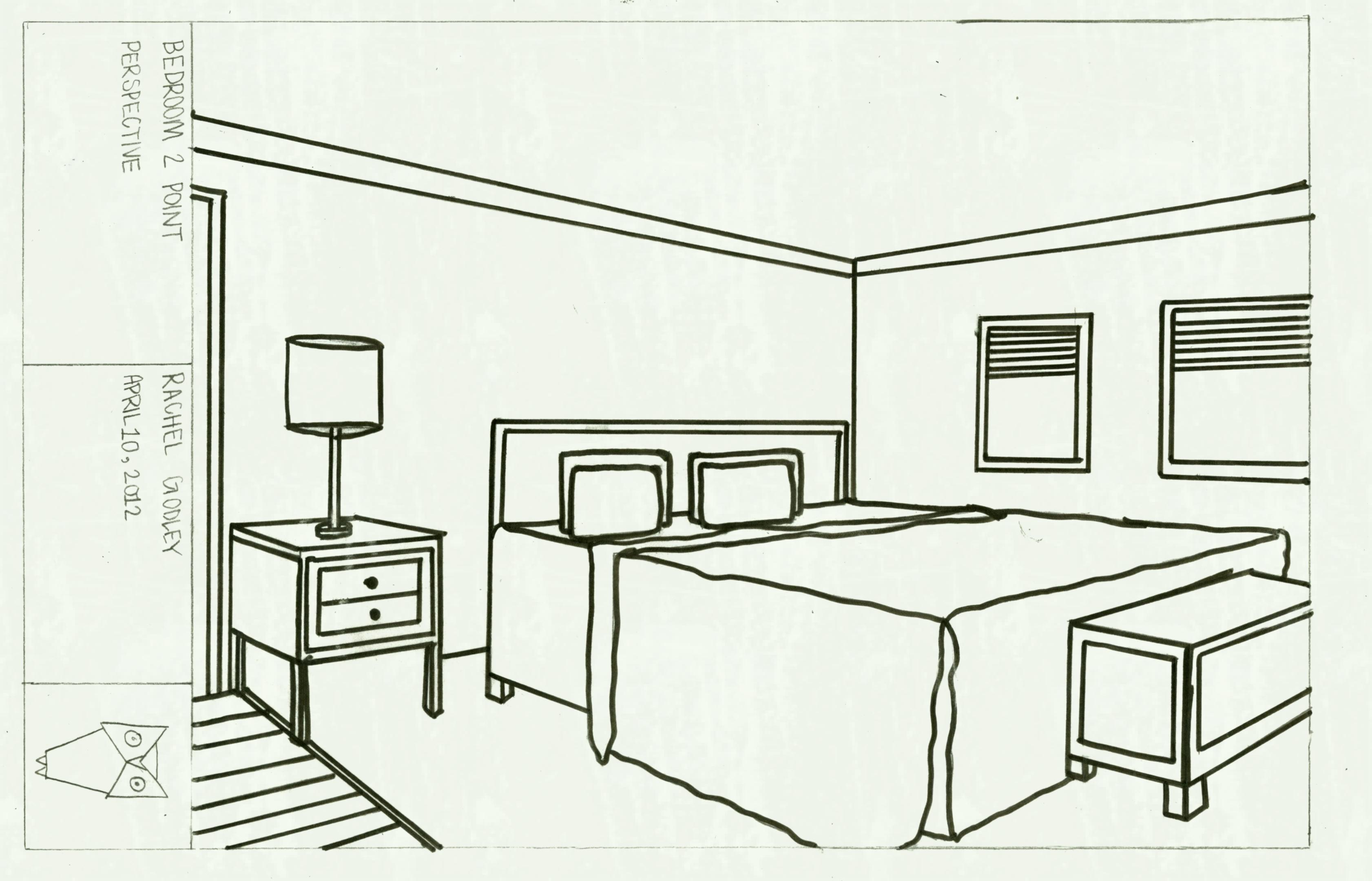 Рисунок комнаты 7 класс легко. Комната для рисования. Кровать в угловой перспективе. Угловая перспектива комнаты. Угловая перспектива комнаты с мебелью.