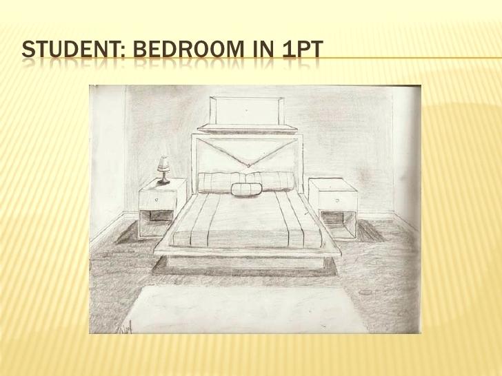 728x546 Bedroom Perspective Drawing Student Bedroom In 1 Point Perspective