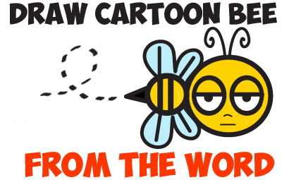 410x255 How To Draw Cartoon Bee From The Word Bee