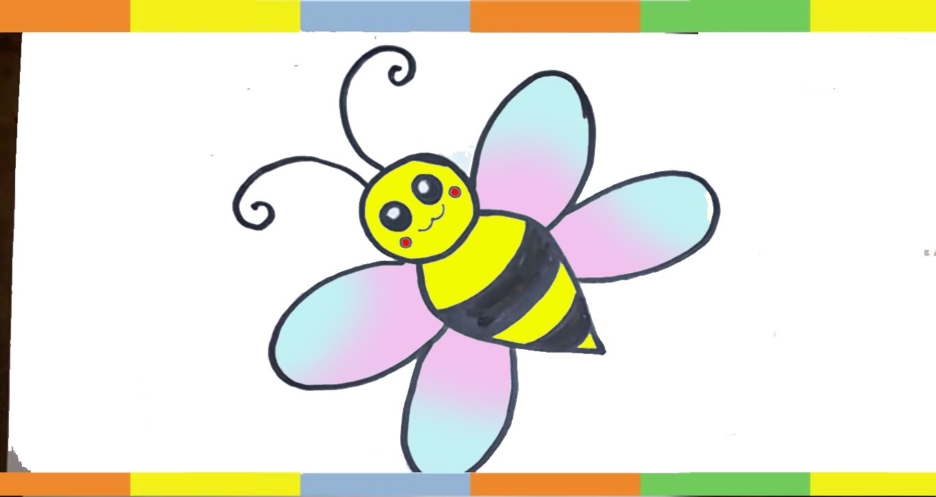 1366x726 How To Draw A Bee For Kids Stap By Step Easy Hunny Bee Drawing