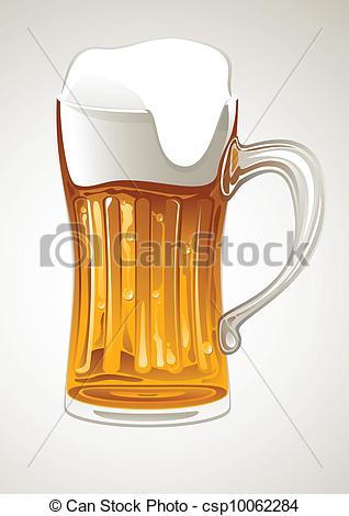 318x470 Fresh Gold Beer In Glass Mug Vector