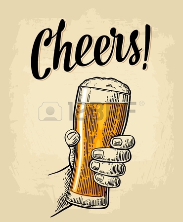 370x450 Two Hands Holding And Clinking With Two Beer Glasses Mug Royalty