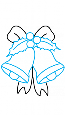 215x382 How To Draw Christmas Bells, Easy Step By Step Drawing Tutorial