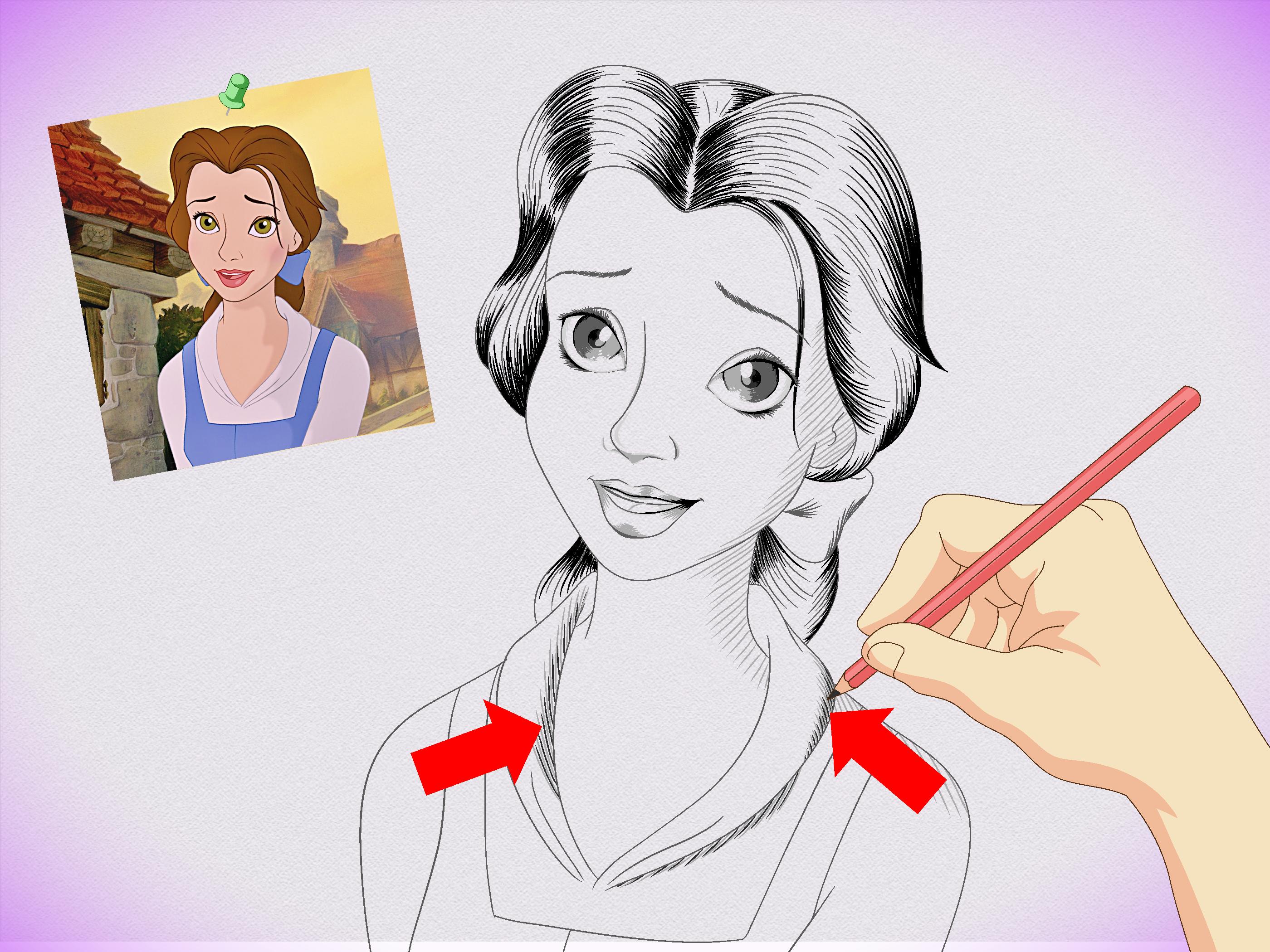 2800x2100 How To Draw A Realistic Portrait Of Belle 12 Steps