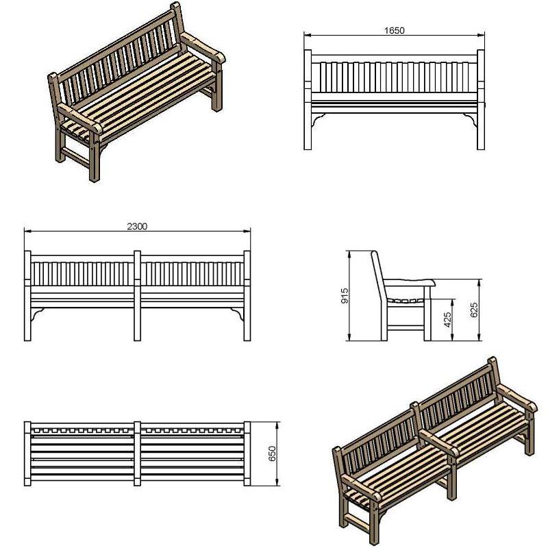 800x800 Memorial Park Bench