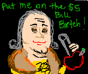 300x250 Benjamin Franklin Loves His Apple Bong