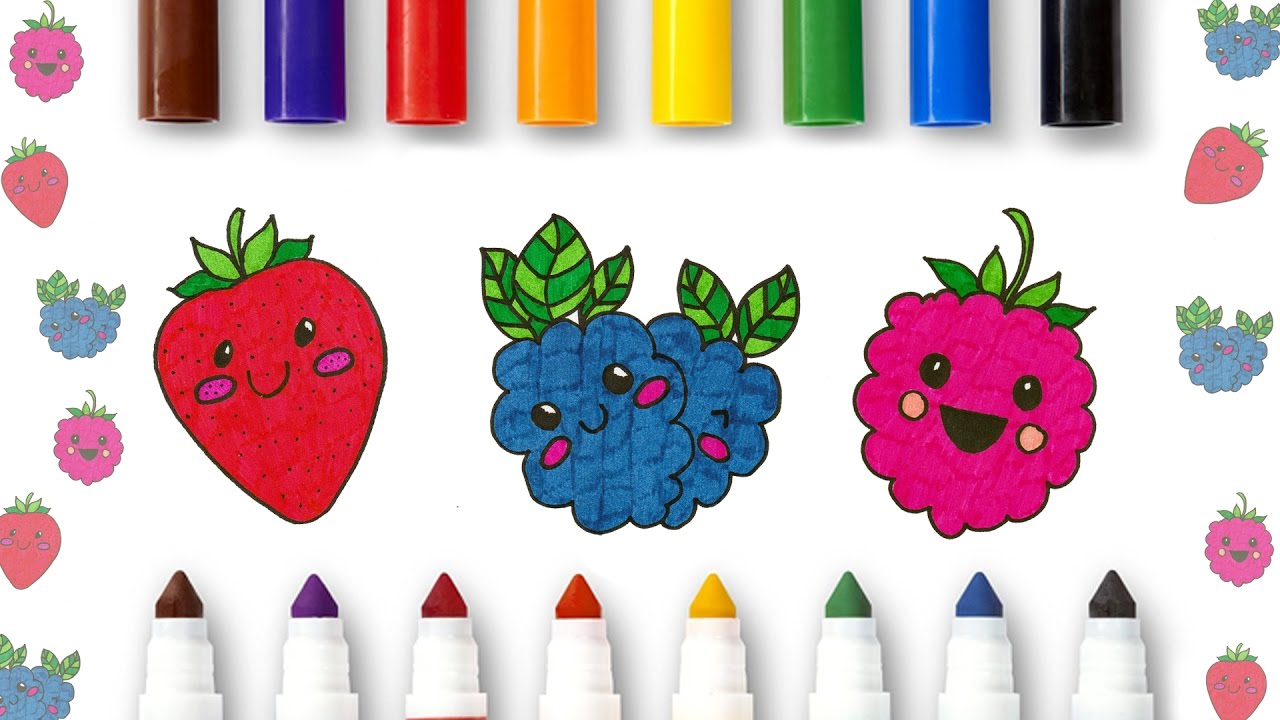1280x720 Coloring Fruits For Kids Learning About Aggregate Fruits