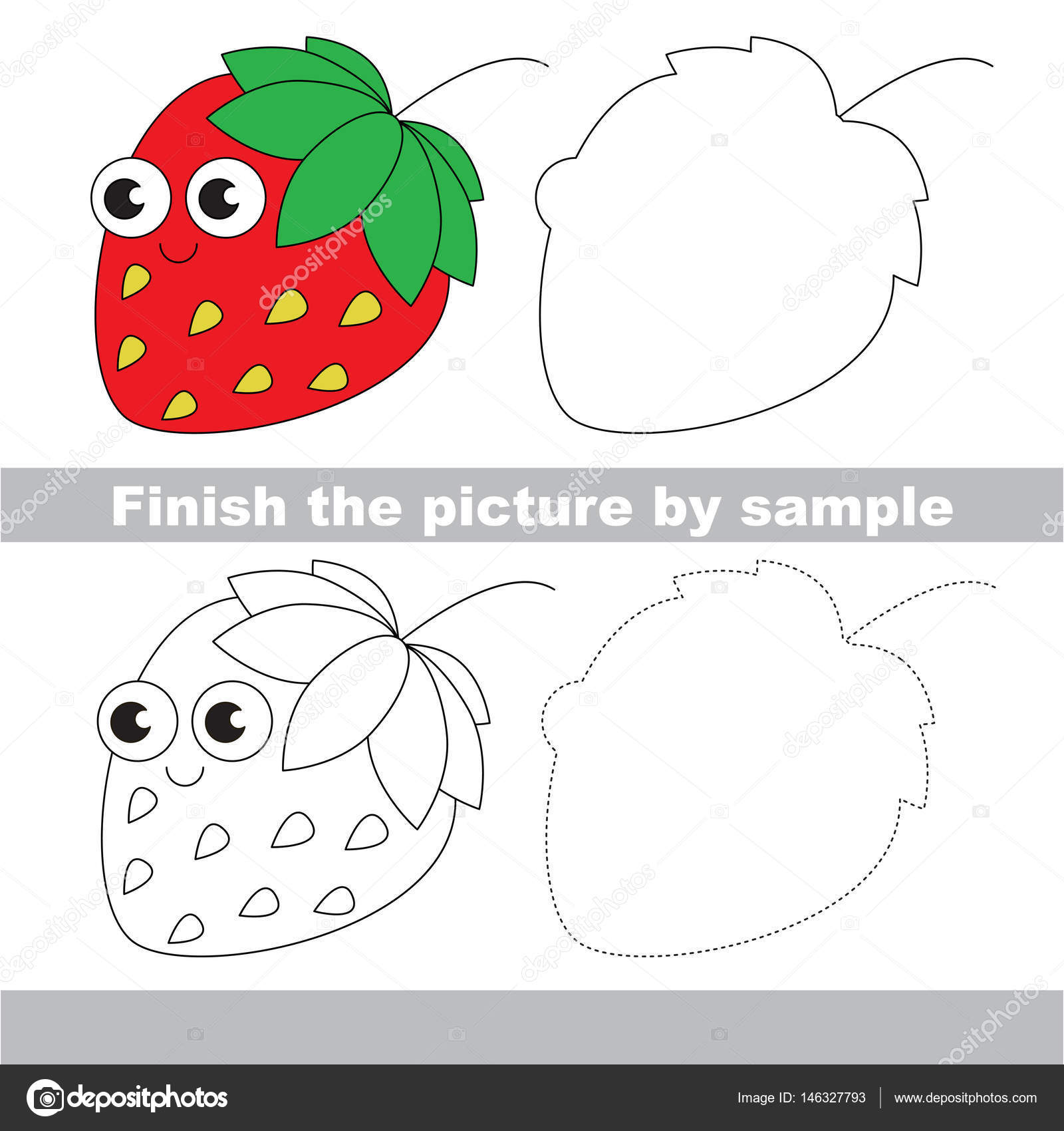 1600x1700 Berry. Drawing Worksheet. Stock Vector Anna Mikhailova