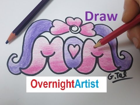 480x360 Draw Mom How To Draw Mom Heart Flower Ribbon