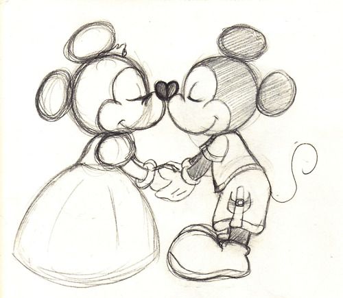 500x435 Photos Pencil Drawings Of Mickey And Minnie Mouse,
