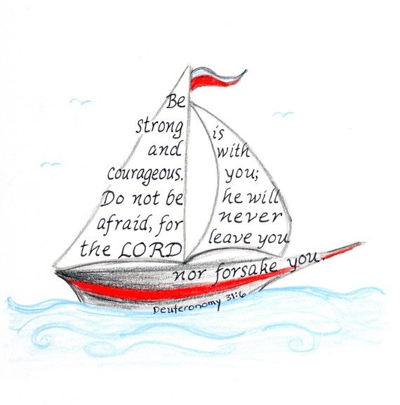 570x576 Nautical, Bible Verse Art Print, Digital Typography, Wall Art