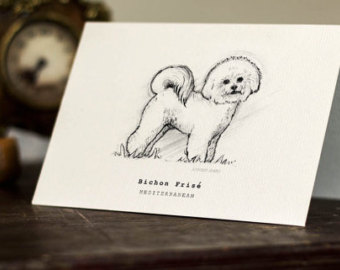340x270 Bichon Frise Drawing Etsy
