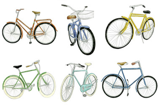 540x361 12 Bicycle Print By Christine Berrie Bicycling