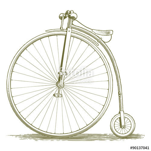 500x500 Woodcut Vintage Bicycle Drawing Stock Image And Royalty Free