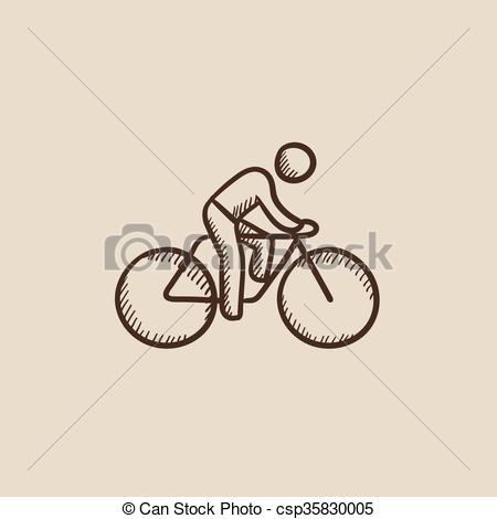450x470 Man Riding Bike Sketch Icon. Man Riding A Bike Sketch Icon