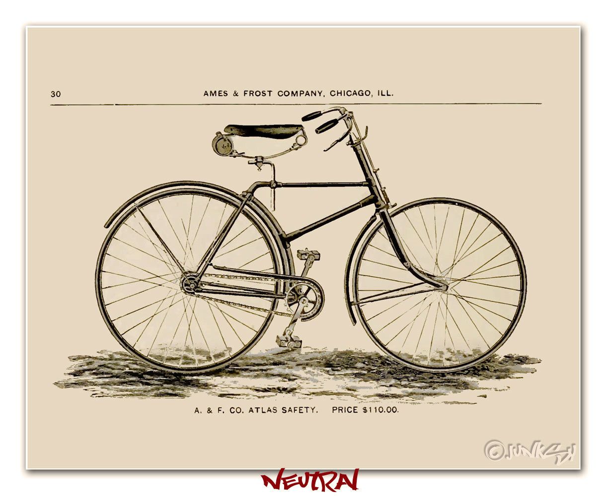 1222x1000 Vintage Bicycle Sketch Art Print From Antique 1893 Bike Catalog