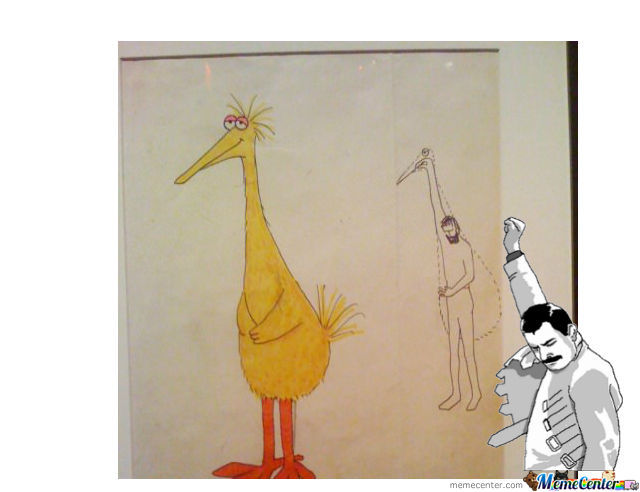 640x492 Jim Henson's First Drawing Of Big Bird (Remix From 9gag) By