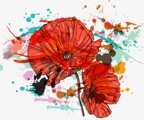 483x402 Flowers,color,pomo, Creative Flowers, Big Flower, Pen Drawing Png