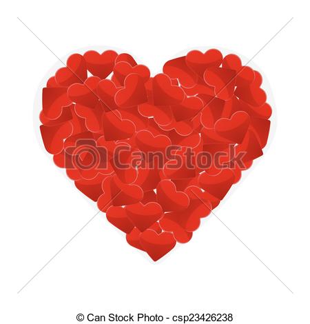 450x470 Illustration Of One Big Heart Made Of Small Hearts Vectors
