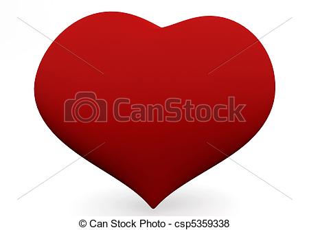 450x335 One Big Red Heart Isolated On White. 3d Love Concepts. Stock