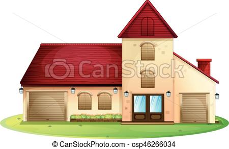 450x292 Big House With Red Roof Illustration Vectors