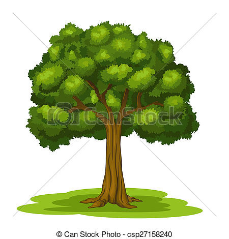 450x470 The Big Tree. Big Tree On The Meadow Drawing