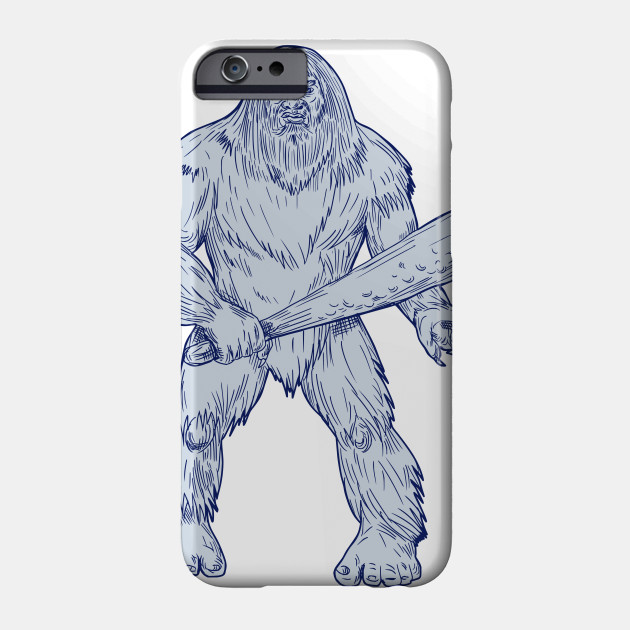630x630 Bigfoot Holding Club Standing Drawing