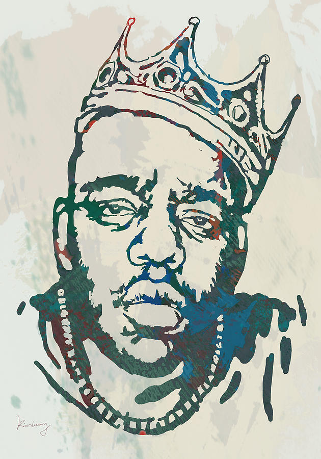 630x900 Biggie Smalls Modern Etching Art Poster Drawing By Kim Wang