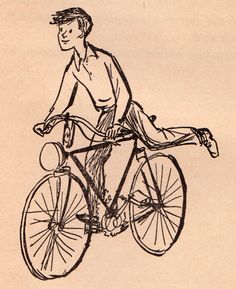 236x289 Person On Bike Drawing Man Riding A Bicycle Royalty Free Stock