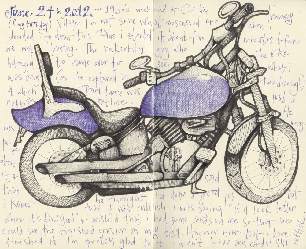 1001x817 Andrea Joseph's Sketchblog Motorcycle Emptiness
