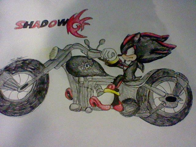 640x480 Shadow His Bike Drawing By Sonic Fan100
