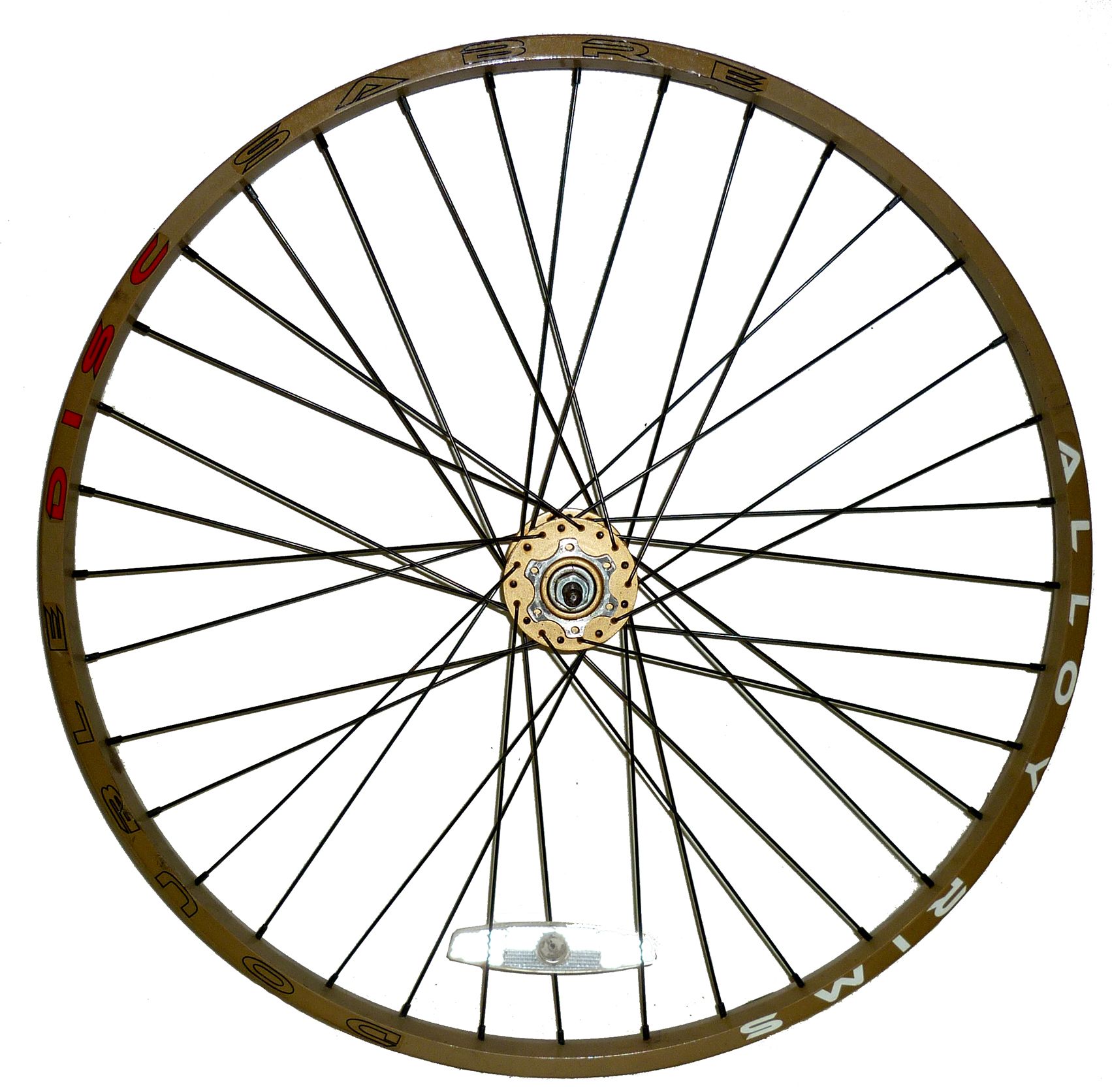1703x1672 Saber 26 Front Mountain Bike Wheel Gold Disc Brake Black Spokes