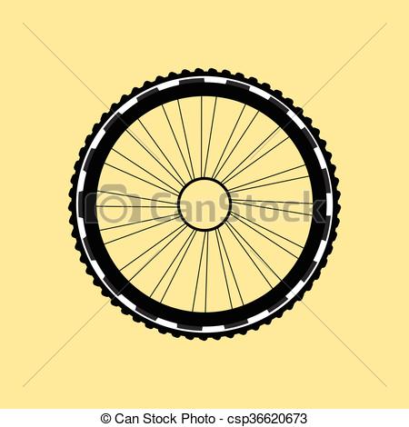 450x470 Vector Silhouette Of A Bicycle Wheel With Tyre And Spokes Vectors