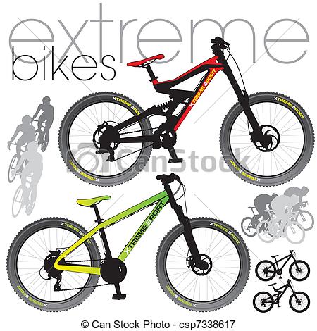 450x470 Mountain Bikes Set Vectors Illustration