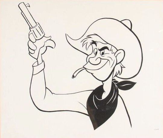 541x461 Pecos Bill Art Corner Display Drawing.