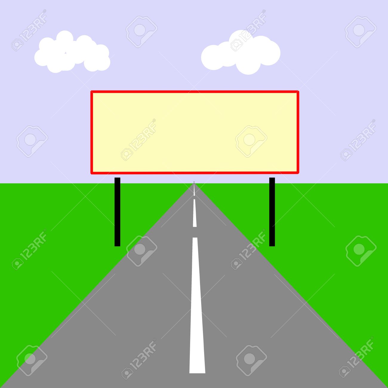 1300x1300 Drawing Of The Billboard On Road Stock Photo, Picture And Royalty