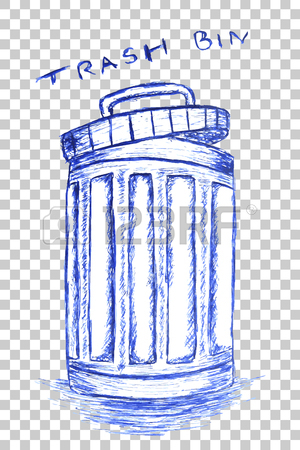 300x450 Hand Draw Sketch, Trash Bin Stock Photo, Picture And Royalty Free