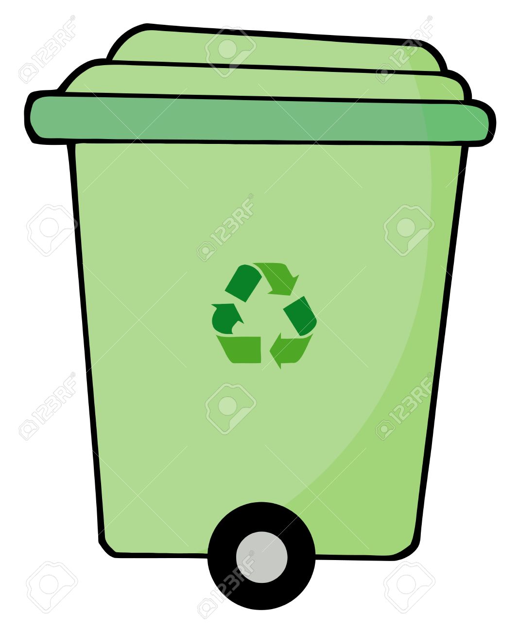 1066x1300 Rolling Green Plant Recycle Bin Stock Photo, Picture And Royalty