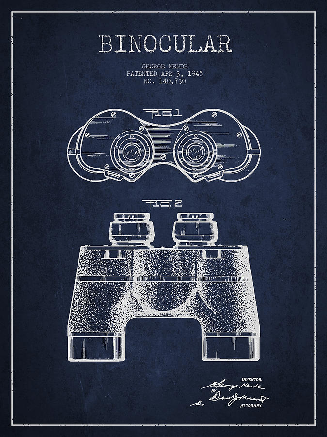 675x900 Binocular Patent Drawing From 1945 Digital Art By Aged Pixel