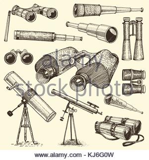 300x321 Binocular Logo Emblem Or Label Monocular Vintage, Engraved Hand