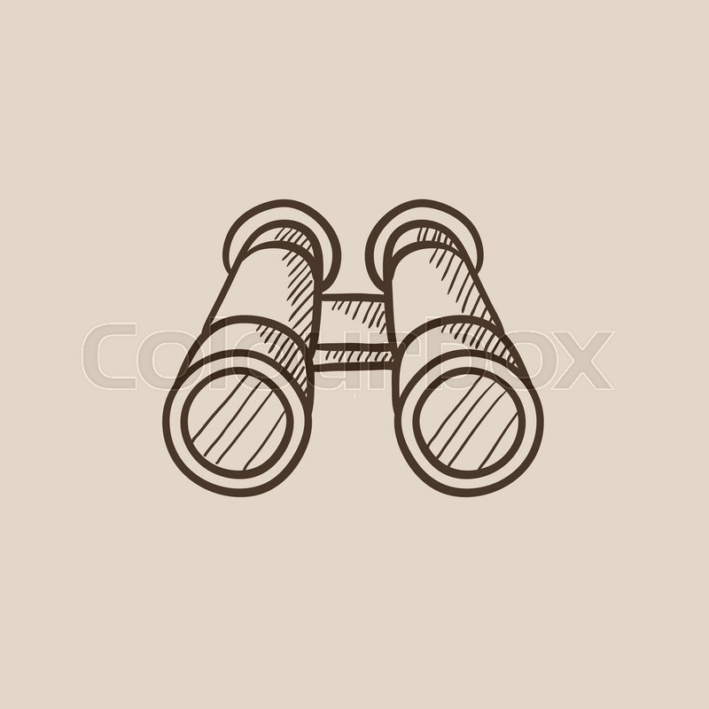 800x800 Binocular Sketch Icon For Web, Mobile And Infographics. Hand Drawn