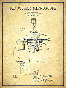 225x300 Binocular Microscope Patent Drawing From 1931 Vintage Digital Art