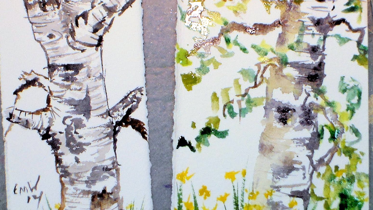 1549x872 Birch Tree Sketch With Watercolor Tutorial