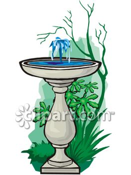 263x350 Yard Bird Bath Clipart