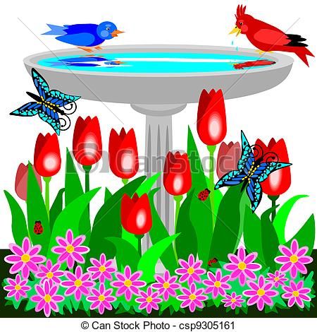 450x470 Drawings Of Bird Baths